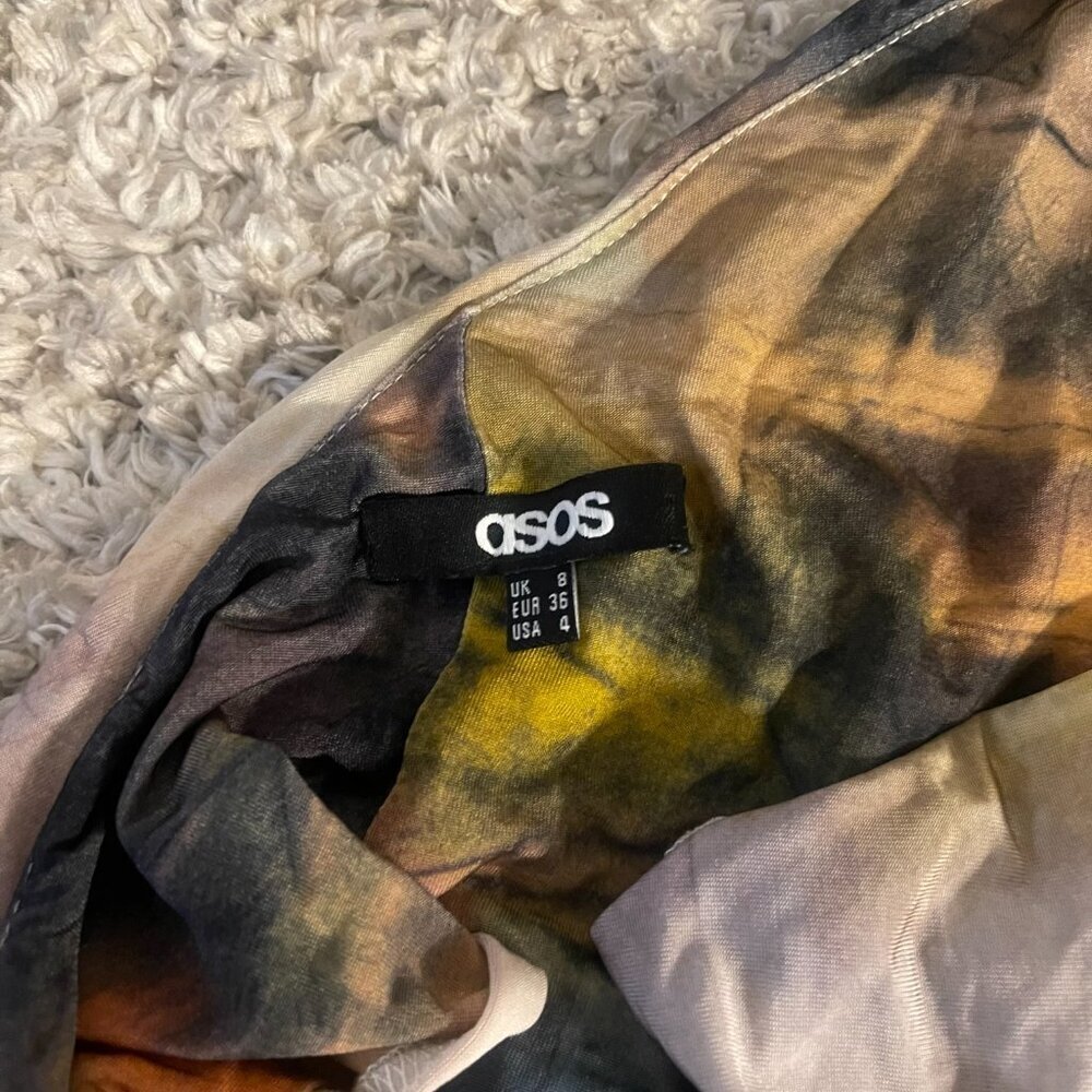 ASOS DESIGN One Shoulder Abstract Dress • NWOT • UK8 / US4 - Picture 3 of 6